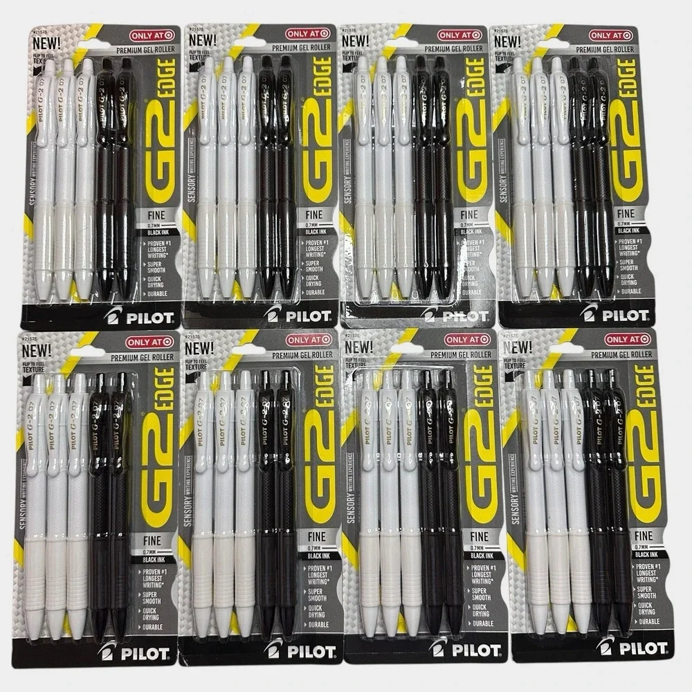 Pilot G2 Edge Gel Pens Black Ink 0.7mm Fine‎ Point Japan 40 Pens 8×5 Pack Lot